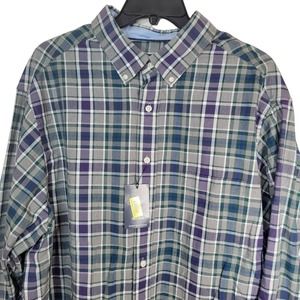 Cremieux Shirt XXL Slim Fit Plaid Gray Purple New NWT Button Long Sleeve